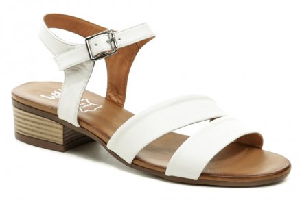 Dámska letná vychádzková obuv typu sandále so zapínaním na opasok so sponou. Obuv je vyrobená z pravej prírodnej kože.