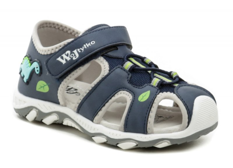 Wojtylko 1S23725R modré detské sandále s dinosaurom | ARNO-obuv.sk - obuv s tradíciou