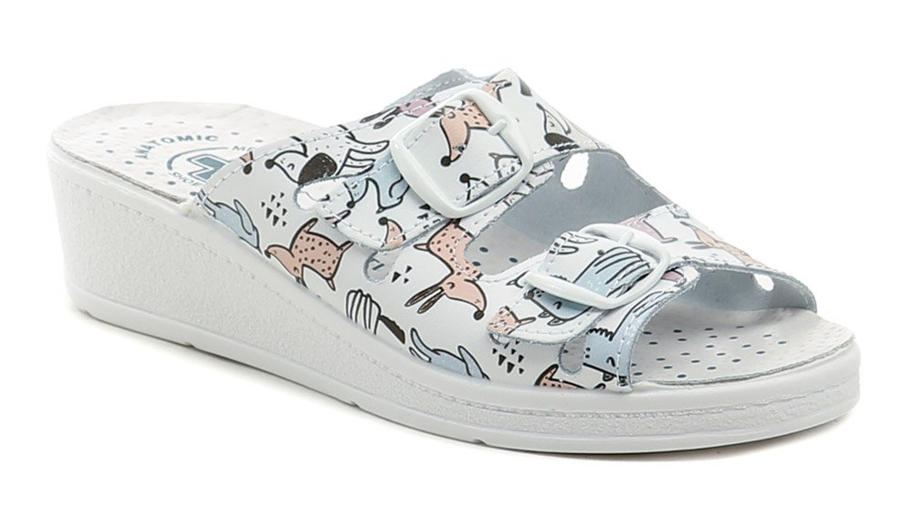 Medi Line 222-25 biele dámske zdravotné šľapky