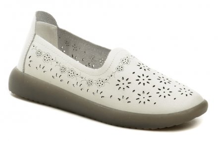 Extra pružná a mäkká podošva - barefoot. Dámska letná vychádzková obuv typu mokasíny, vyrobená z pravej prírodnej kože.