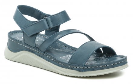 Dámska letná vychádzková obuv typu sandále so zapínaním na pasok so suchým zipsom. Obuv je vyrobená z pravej prírodnej kože.