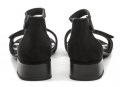 Jana 8-28261-20 čierne dámske sandále na podpätku šírka H | ARNO-obuv.sk - obuv s tradíciou