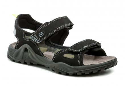 Letná kožená vychádzková sandálová obuv so zapínaním na suchý zips. Obuv je vyrobená z kombinácie pravej prírodnej a syntetickej kože s textilom.