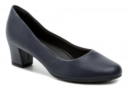 Dámska celoročná vychádzková obuv na stabilnom podpätku, vyrobená z kvalitného syntetického materiálu s pohodlnou stielkou.