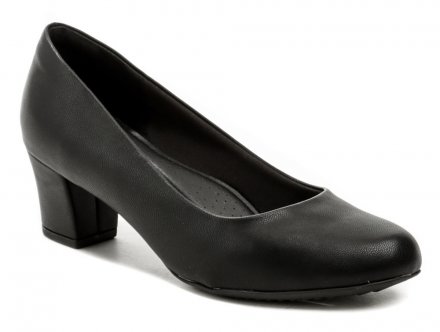 Dámska celoročná vychádzková obuv na stabilnom podpätku, vyrobená z kvalitného syntetického materiálu s pohodlnou stielkou.
