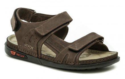 Pánska letná kožená vychádzková obuv typu sandále so zalepovaním na suchý zips, vyrobená z pravej prírodnej kože.