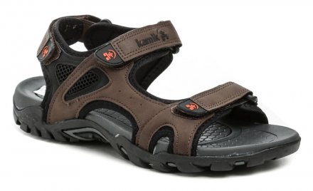 Letná vychádzková a trekingová sandálová obuv, vyrobená z kombinácie syntetického a textilného materiálu. Vegánsky produkt.
