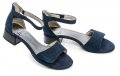 Jana 8-28261-20 modré dámske sandále na podpätku šírka H | ARNO-obuv.sk - obuv s tradíciou