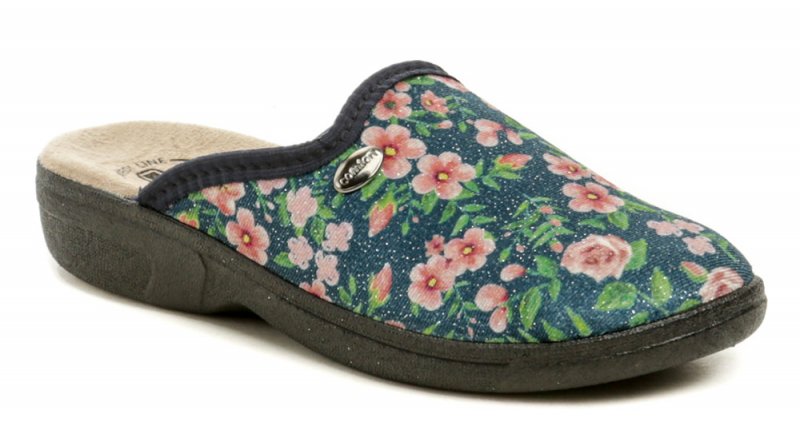 Medi Line 314 zeleno ružové dámske zdravotné šľapky | ARNO-obuv.sk - obuv s tradíciou