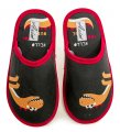 Axim 4P24076 čierno červené detské papuče | ARNO-obuv.sk - obuv s tradíciou