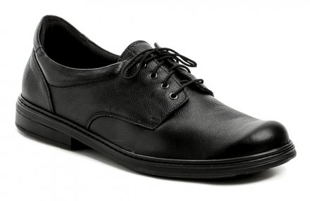 Pánska nadmerná celoročná vychádzková obuv na šnurovanie, vyrobená z pravej prírodnej kože.