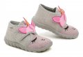 Befado 465P110 JEDNOROŽEC šedo ružové detské papučky | ARNO-obuv.sk - obuv s tradíciou