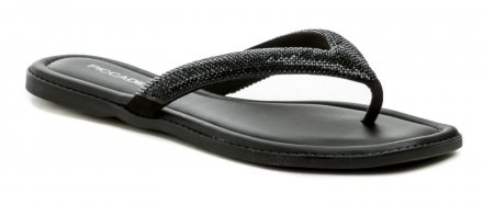 Dámska letná nazúvacia obuv s úchopom medzi prstami, vyrobená z kvalitného syntetického materiálu.
