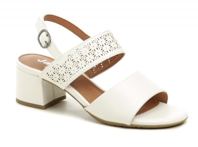 Jana 8-28368-42 biele dámske sandále na podpätku | ARNO-obuv.sk - obuv s tradíciou