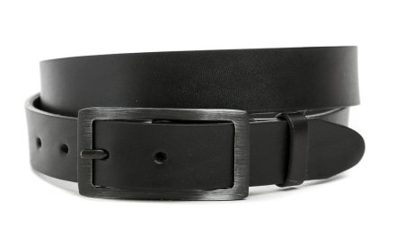Opasok vyrobený z pravej prírodnej kože s kovovou sponou vhodný do nohavíc s pútkom v šírke 28 mm.