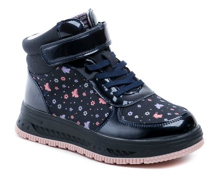 Detská zimná členková obuv so zapínaním na zips. Obuv je vyrobená z kombinácie syntetického a textilného materiálu, vyteplená penovou izoláciou s jemným semišovým materiálom.