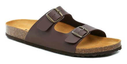 Pánska domáca a prezúvková zdravotná nazúvacia obuv, vyrobená z pravej prírodnej kože v kombinácii s textilným a syntetickým materiálom.