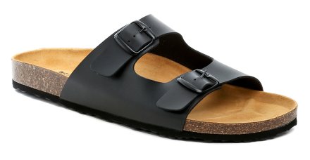 Pánska domáca a prezúvková zdravotná nazúvacia obuv, vyrobená z pravej prírodnej kože v kombinácii s textilným a syntetickým materiálom.