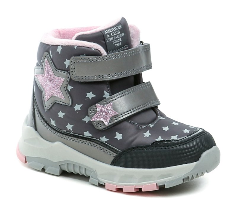 American Club ES200 sivé dievčenské zimné topánky | ARNO-obuv.sk - obuv s tradíciou