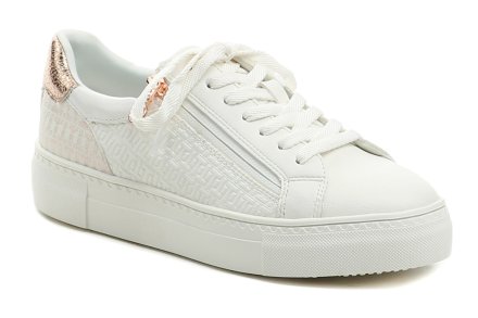 Dámska celoročná vychádzková obuv na šnurovanie aj zapínaním na zips. Obuv je vyrobená z kombinácie syntetického a textilného materiálu.