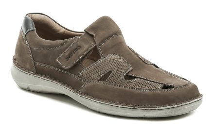 Pánska letná vychádzková obuv typu poltopánky so zalepovaním na suchý zips. Obuv Josef Seibel je vyrobená z prírodnej kože s otvormi na cirkuláciu vzduchu.