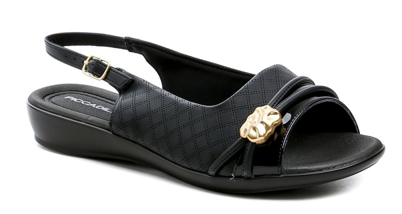 Piccadilly 500408-1 čierne dámske nadmerné sandále šírka H | ARNO-obuv.sk - obuv s tradíciou