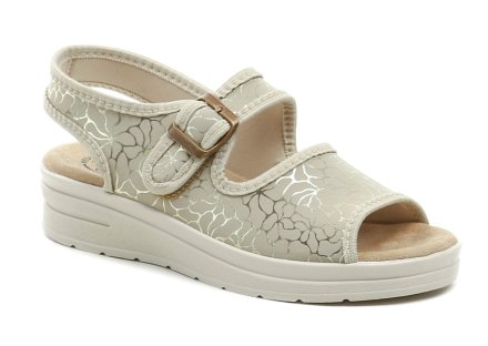 Dámska letná vychádzková zdravotná obuv, vyrobená z textilného pružného materiálu vhodného pre halluxy. Obuv je vyrobená z textilného materiálu.