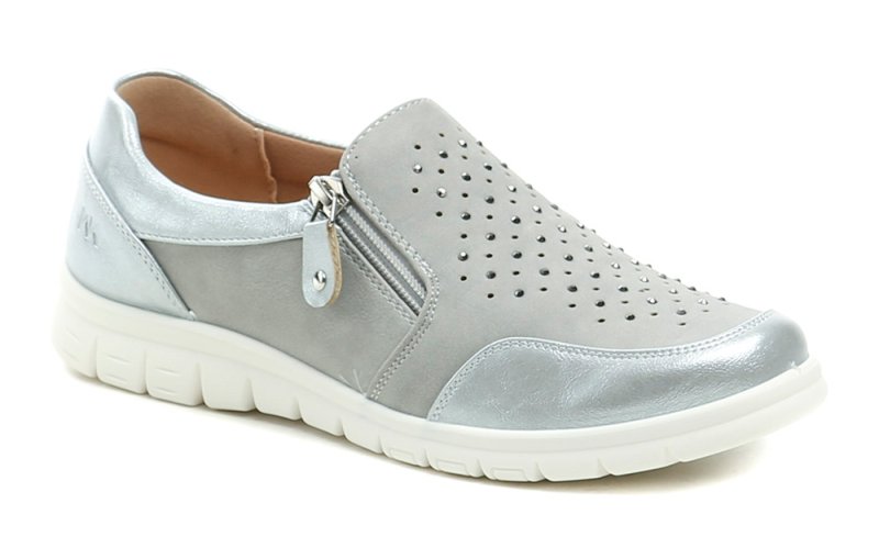 Wojtylko 7B26315 šedo strieborné dámske poltopánky | ARNO-obuv.sk - obuv s tradíciou