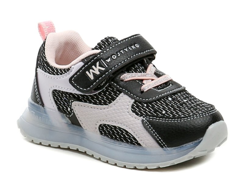 Wojtylko 1A26416a čierno ružové poltopánky s blikacou podošvou | ARNO-obuv.sk - obuv s tradíciou