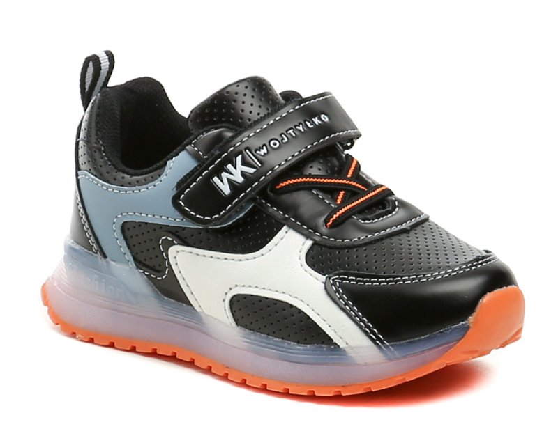 Wojtylko 1A26415a čierno oranžové poltopánky s blikajúcou podošvou | ARNO-obuv.sk - obuv s tradíciou