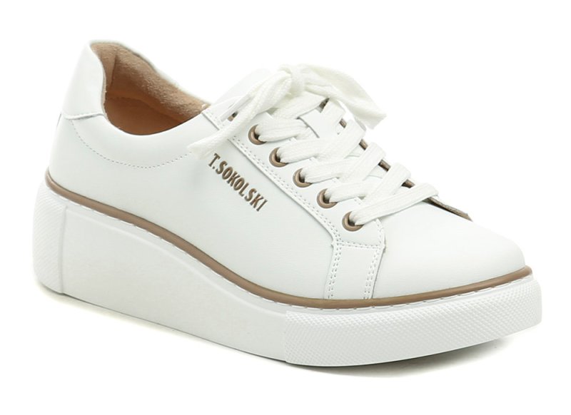 T.Sokolski W26-235 biele dámske poltopánky na kline | ARNO-obuv.sk - obuv s tradíciou