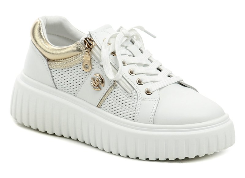 T.Sokolski W26-658 bielo zlaté dámske poltopánky na platforme | ARNO-obuv.sk - obuv s tradíciou