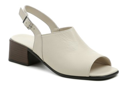 Dámska letná vychádzková obuv na podpätku voľnou špicou aj pätou so zapínaním na opasok so sponou okolo päty. Obuv je vyrobená z pravej prírodnej kože.