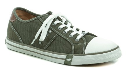 Pánska celoročná vychádzková obuv na šnurovanie. Obuv je vyrobená z textilného materiálu v kombinácii so syntetickým materiálom.