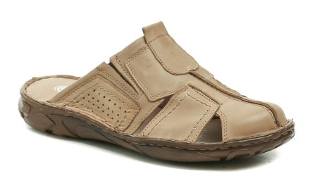 Pánska letná vychádzková obuv typu nazúvaky. Obuv je vyrobená z pravej prírodnej kože.