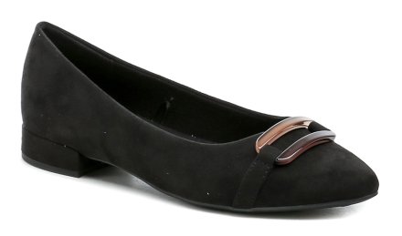 Dámska letná vychádzková obuv typu lodičky na nízkom podpätku kolekcie Jana Vegan shoes, vyrobená z textilného materiálu.
