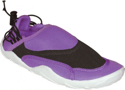 Lehká rekreační a plážová obuv do vody vyrobená z textilního materiálu.