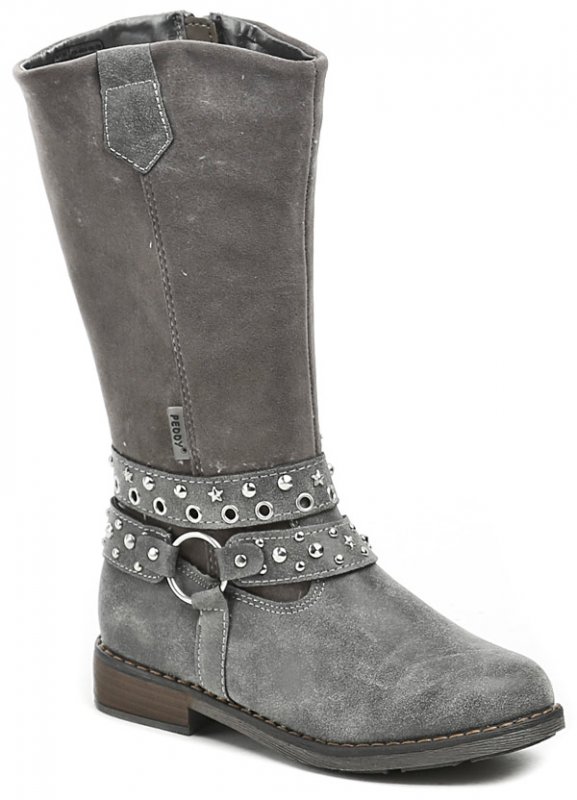 Peddy PT-533-32-19 šedé dívčí kozačky | ARNO-obuv.sk - obuv s tradíciou