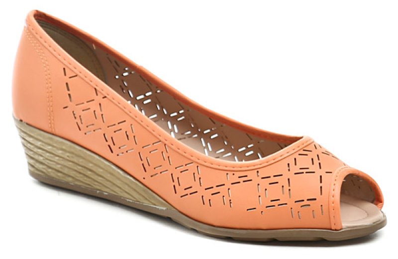 Azaleia 367 oranžové dámské lodičky na klínku | ARNO-obuv.sk - obuv s tradíciou