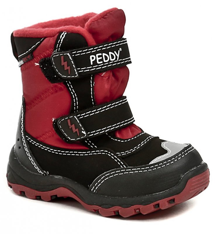 Peddy PT-631-25-15 černo červené dětské zimní boty | ARNO-obuv.sk - obuv s tradíciou