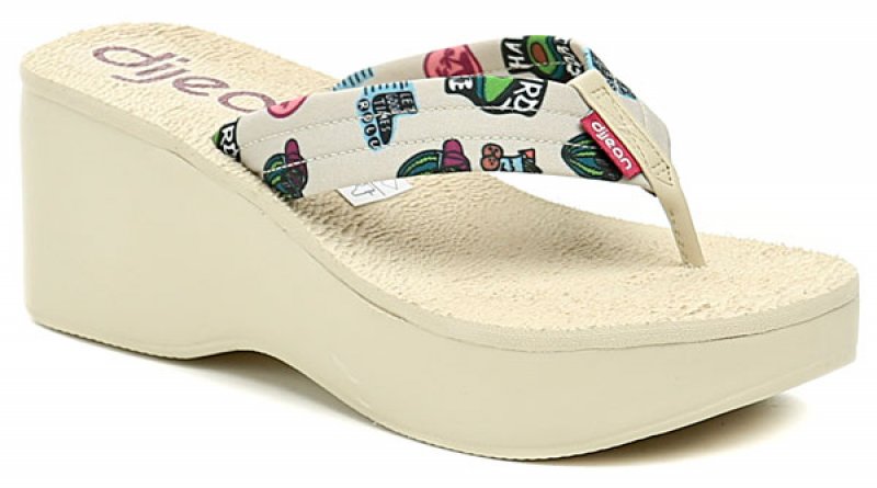 Dijean 276-118-820 béžové žabky na platformě | ARNO-obuv.sk - obuv s tradíciou