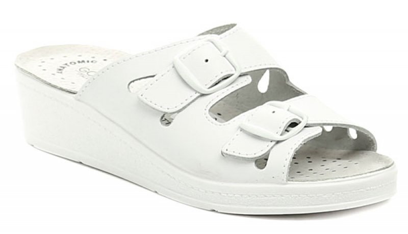 Golden Fit 703 bílé dámské zdravotní pantofle | ARNO-obuv.sk - obuv s tradíciou