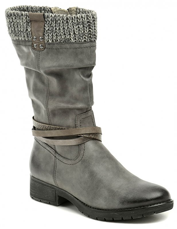 Jana 8-25411-29 šedé dámské kozačky šíře H | ARNO-obuv.sk - obuv s tradíciou