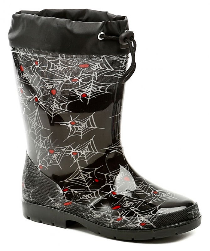 KTR 3G1447C černé dětské holínky s pavouky | ARNO-obuv.sk - obuv s tradíciou