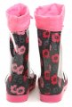 KTR 3G1467C černo růžové dětské holínky s květinka | ARNO-obuv.sk - obuv s tradíciou