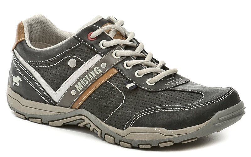 Mustang 4027-310-200 šedé pánské nadměrné polobotky | ARNO-obuv.sk - obuv s tradíciou
