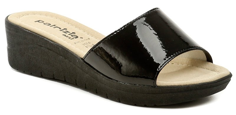 Patrizia Azzi 1477 černé dámské nazouváky na klínku | ARNO-obuv.sk - obuv s tradíciou