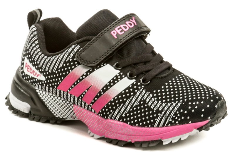 Peddy PO-507-25-01 čierno ružové detské tenisky | ARNO-obuv.sk - obuv s tradíciou