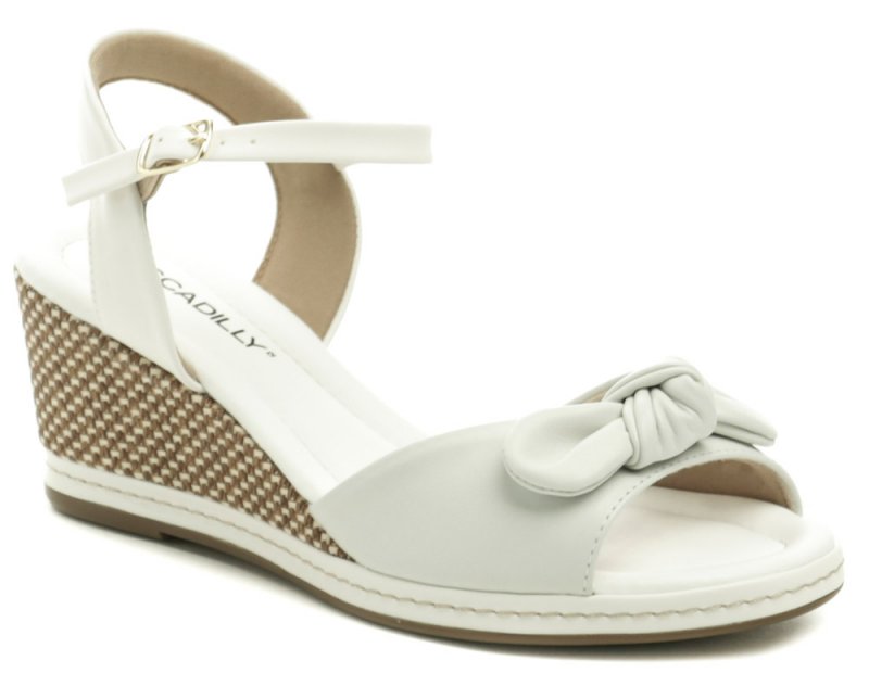 Piccadilly 408132 biele dámske sandále na kline | ARNO-obuv.sk - obuv s tradíciou