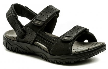 Pánska letná kožená vychádzková obuv typu sandále, vyrobená z pravej prírodnej kože s odopínateľným pätným pásikom.